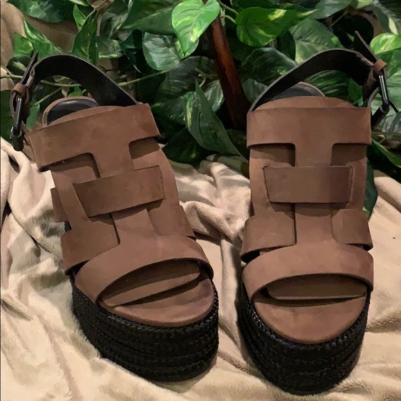All Saints Shoes - All Saints Marzee Two Tone Platform Wedge Sandal